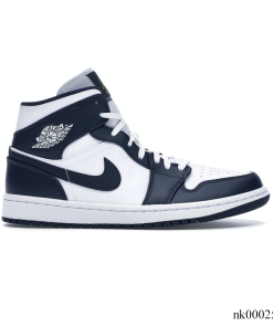 AJ 1 Mid White Metallic Gold Obsidian Shoes Sneakers - nk0002555