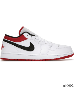 AJ 1 Low White University Red Black Shoes Sneakers - nk0002539