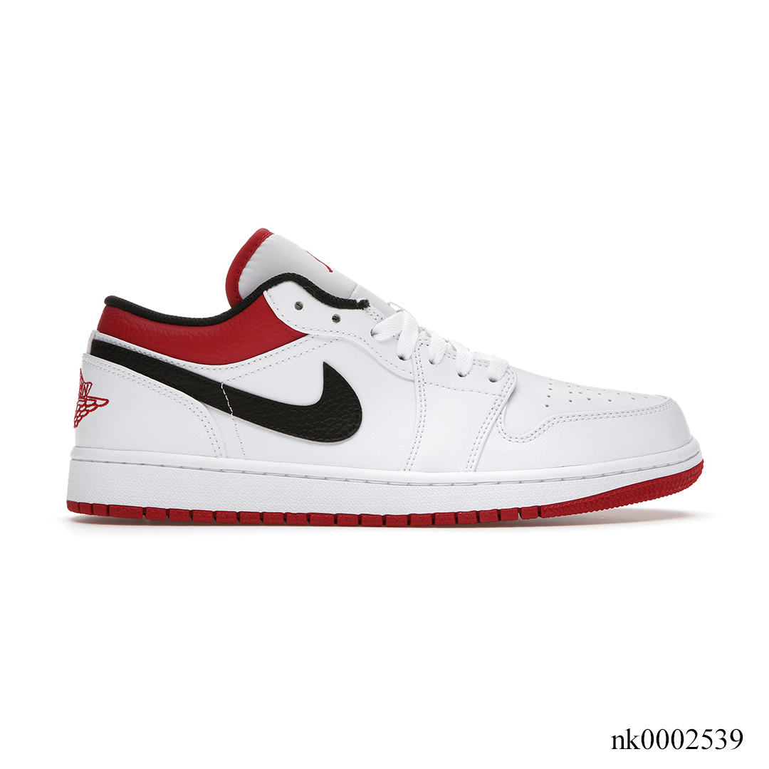 AJ 1 Low White University Red Black Shoes Sneakers - nk0002539