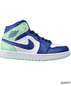 Alternative view of AJ  1 Mid Blue Mint Shoes Sneakers - nk0001998