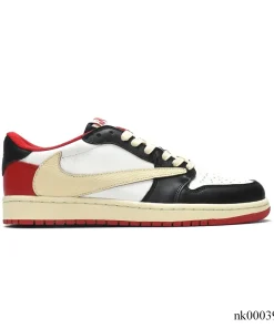 Travis Scott x AJ 1 Low Red Black Custom Shoes Sneakers - nk0003976