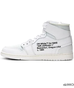 Alternative view of OW x AJ 1 High White Shoes Sneakers – nk0002621