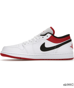 Alternative view of AJ 1 Low White University Red Black Shoes Sneakers - nk0002539
