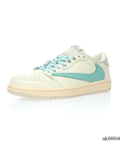 Alternative view of Travis Scott x AJ 1 Low Cyan Cream Shoes Sneakers – nk0004076