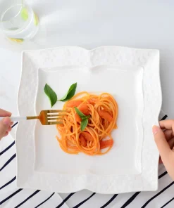 Alternative view of 3 Pcs Plain White Porcelain Kitchen Plates Sets, Ceramic