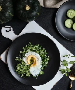 Plates Dinnerware Dishes, Black