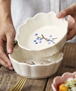 Japanese Handpaiting Plum Ceramic Bowl