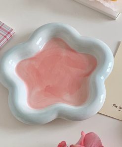 8'' Korean Chubby Plate Jewelry Storage Plate, Flower