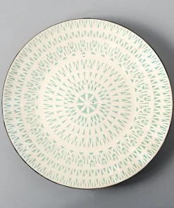 6 Inch Ceramic Plate Round Side Dish, Green