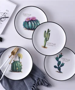 Alternative view of 8 inch Cactus Dinner Deep Plate