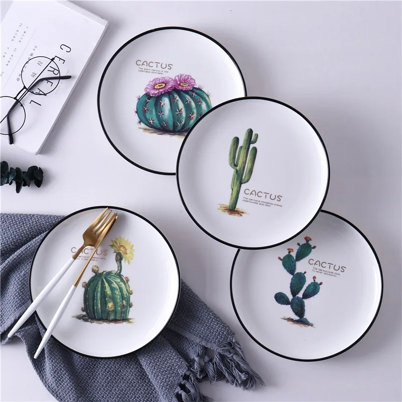 8 inch Cactus Dinner Deep Plate - Image 2