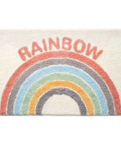 Alternative view of Soft Non-Slip Bathroom Carpet Rainbow Print Doorway