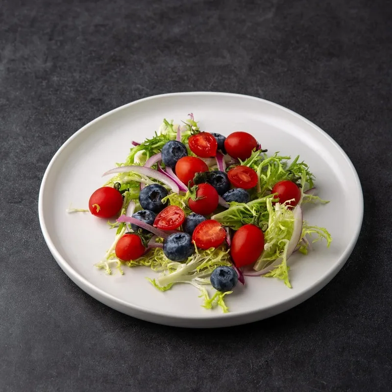 AmorArc Dinner Plates Set of 4, Handcrafted Porcelain Wavy Rim - Image 3