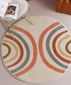 Bubble Kiss Nordic Round Carpets Rugs 100cm, Orange