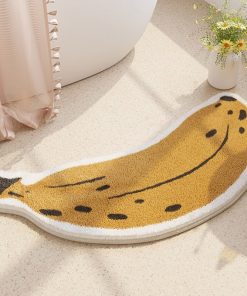 Cartoon Banana Bathroom Plush Rug