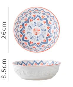 Alternative view of Ceramic Soup Bowl Hand Painted 10 Inches