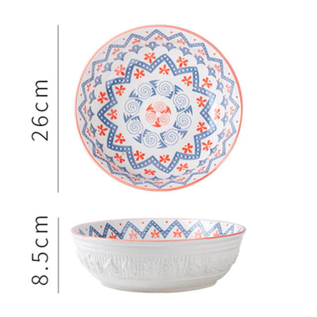 Ceramic Soup Bowl Hand Painted 10 Inches - Image 2