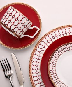 Modern Style Ceramics Plate Cup Saucer Set Tableware Set, 4PCS/Set