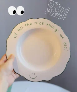 Alternative view of Creative Lace Smiling Face Plate Simplified Ceramic Plates