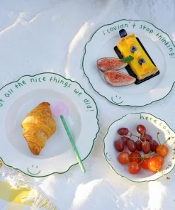 Creative Lace Smiling Face Plate Simplified Ceramic Plates