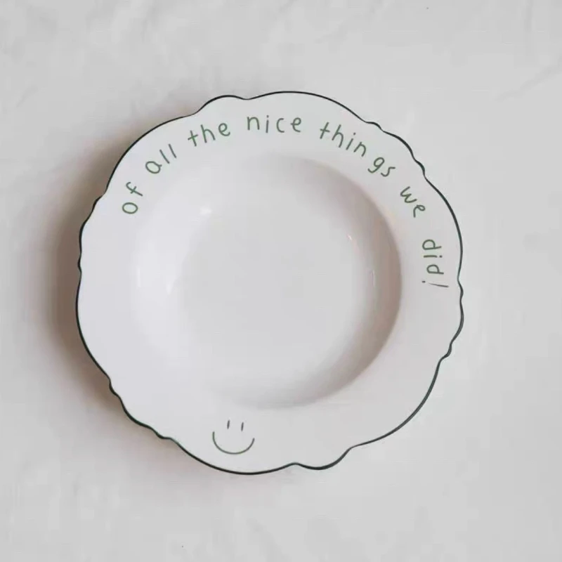 Creative Lace Smiling Face Plate Simplified Ceramic Plates - Image 5