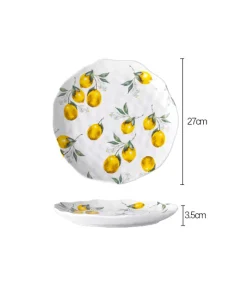 Alternative view of European Ceramic Plate Creative Rural Style, Lemon