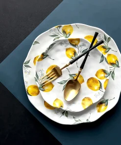 European Ceramic Plate Creative Rural Style, Lemon