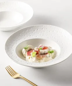 Alternative view of European Style White Ceramic Dinner Plate