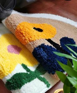 Alternative view of Flocking 3D Floral Design Bathroom Mat