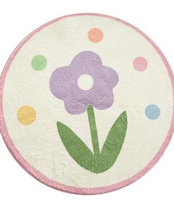 Alternative view of Floral Furry Carpet For Living Room