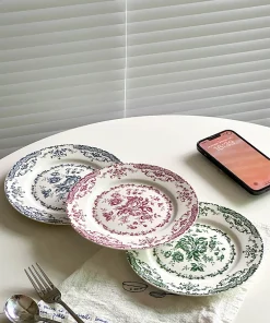 Alternative view of French Vintage Rose Ceramic Plate Ins Afternoon Tea