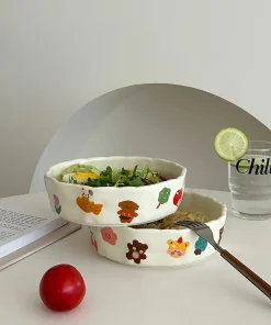 Alternative view of INS Cute Cream Little Bear Plate Ceramic Deep Plate