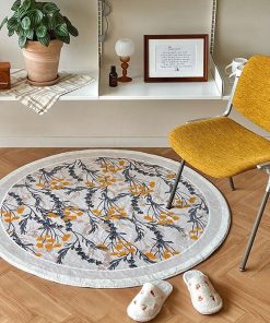 Alternative view of Floral Round Fluffy Rugs For Aesthetic Home Decor
