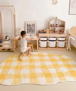 Alternative view of Irregular Yellow Rug for Home Decoration