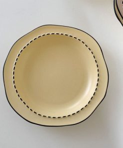 Alternative view of Japanese Mulanxi Cream Cartoon Ceramic Deep Plate, Yellow