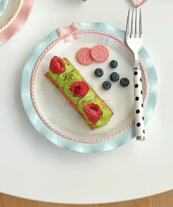 Large Size Pink And Tender Tableware Deep Plate