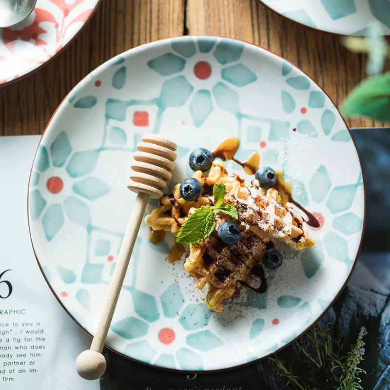 Northern Europe Ceramic Plate Geometric Patterns - Image 4