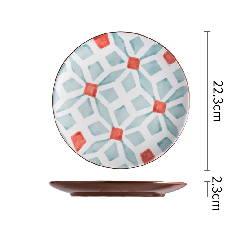 Northern Europe Ceramic Plate Geometric Patterns - Image 6