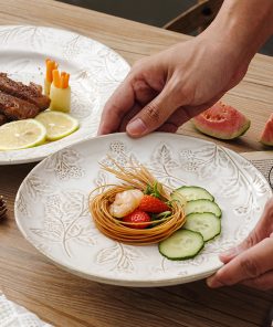 Alternative view of 2PCS Retro Embossed Style Ceramic Dishes