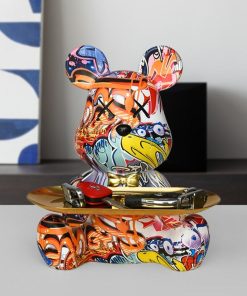 Bear Graffiti Painted Sculpture Table Tray