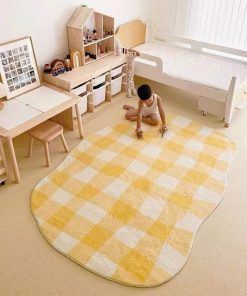 Irregular Yellow Rug for Home Decoration