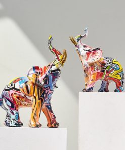 Elephant Nordic Painted Statue