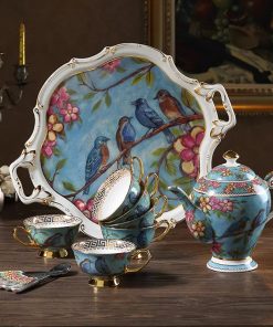 Exquisite Ceramic Blue Coffee Set