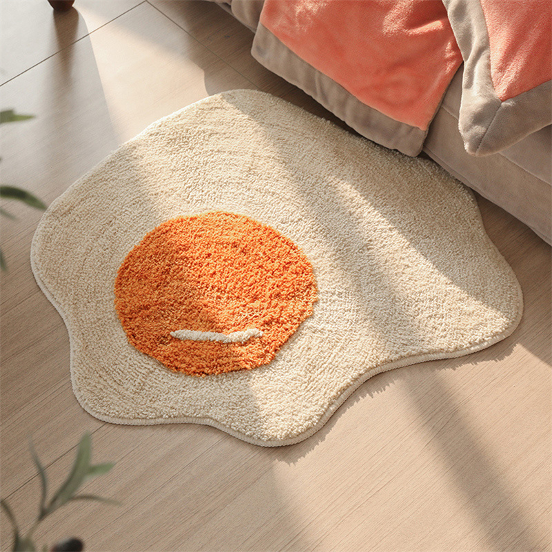 Fried Egg Pattern Hallway Doormat Rug