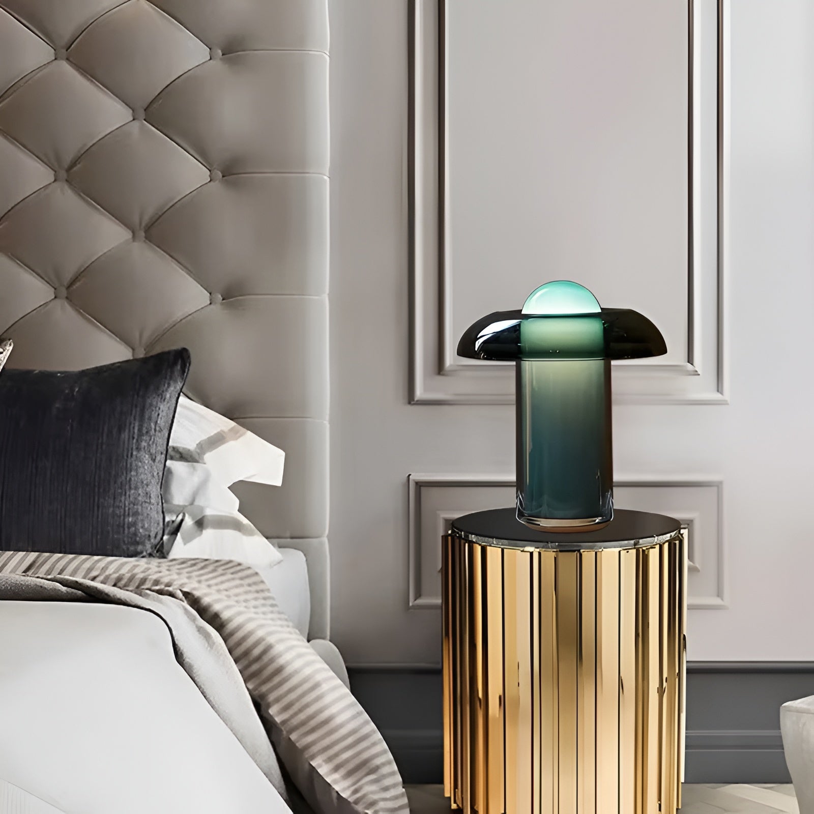 Modern Glass Shaded LED Table Lamp - Image 3