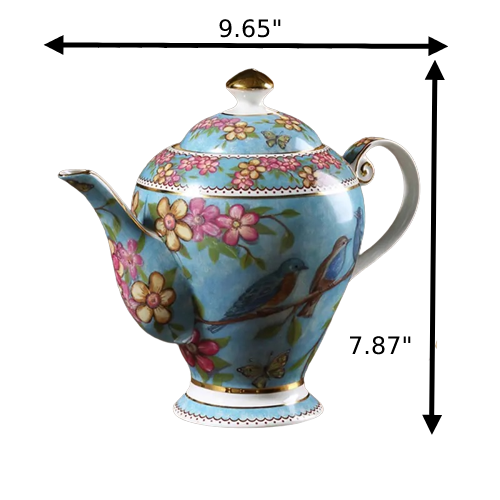 Exquisite Ceramic Blue Coffee Set - Image 10