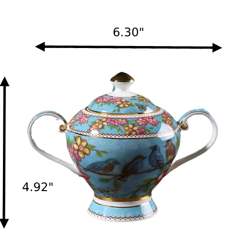 Exquisite Ceramic Blue Coffee Set - Image 8