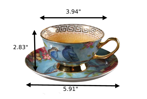 Exquisite Ceramic Blue Coffee Set - Image 7