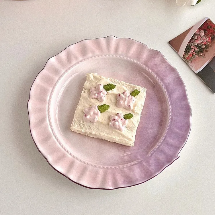 Vintage INS Wind Plate Gradient Purple Ceramic Tableware - Image 4