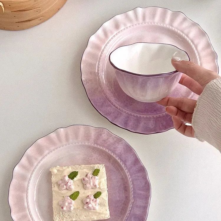 Vintage INS Wind Plate Gradient Purple Ceramic Tableware - Image 6